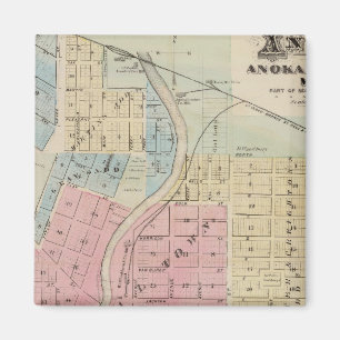 Karte von Anoka, Anoka Landkreis, Minnesota Magnet
