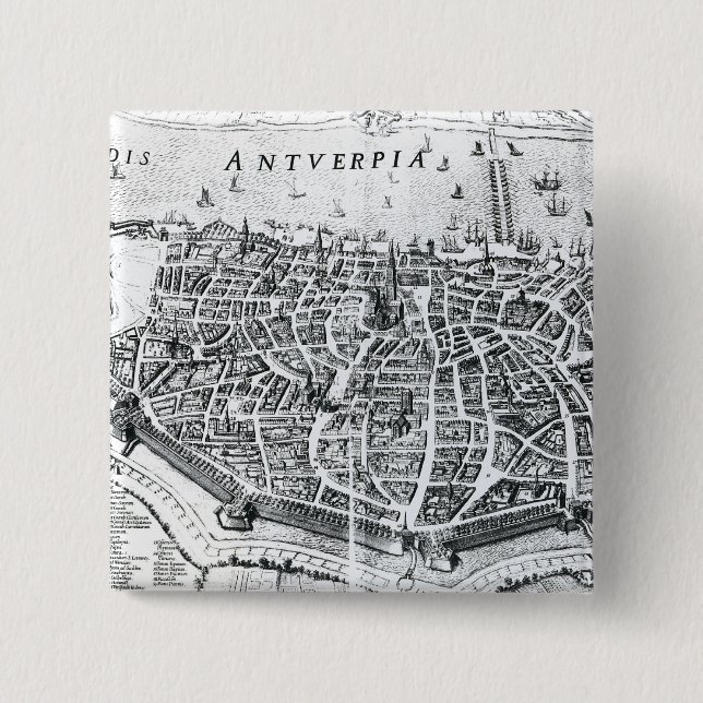 Karte von Antwerpen Button (Vorderseite)