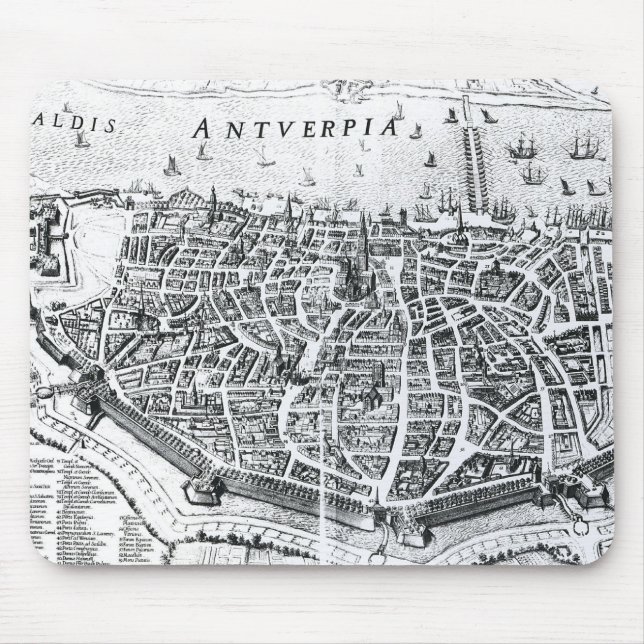 Karte von Antwerpen Mousepad (Vorne)