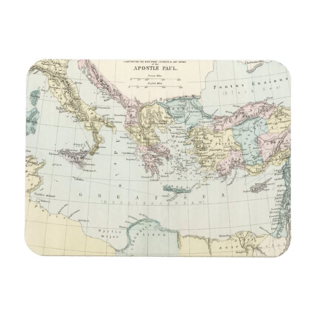 Karte von Apostel Paul's Missionary Journeys Magnet (Horizontal)