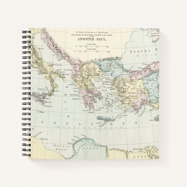 Karte von Apostel Paul's Missionary Journeys Notizbuch (Vorderseite)