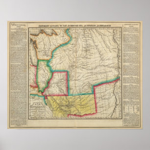Karte von Arkansas-Gebiet Poster