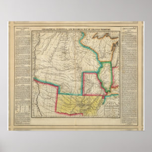 Karte von Arkansas-Gebiet Poster