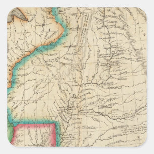 Karte von Arkansas-Gebiet Quadratischer Aufkleber