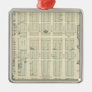 Karte von Asbury Park, Monmouth Landkreis, New Jer Silbernes Ornament