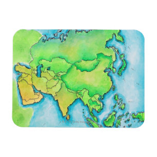 Karte von Asien Magnet