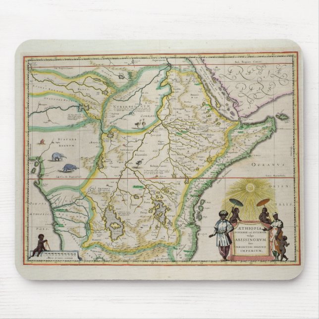 Karte von Äthiopien fünf afrikanische Staaten Mousepad (Vorne)