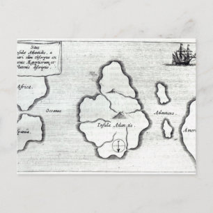 Karte von Atlantis, von "Mundus Subterraneus"