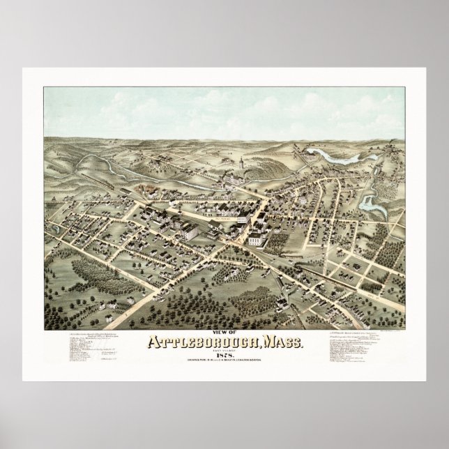 Karte von Attleborough, Massachusetts von 1878 Poster (Vorne)