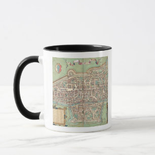 Karte von Augsburg, von "Civitates Orbis Terrarum" Tasse