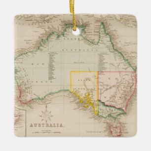 Karte von Australien & Neuseeland Keramikornament