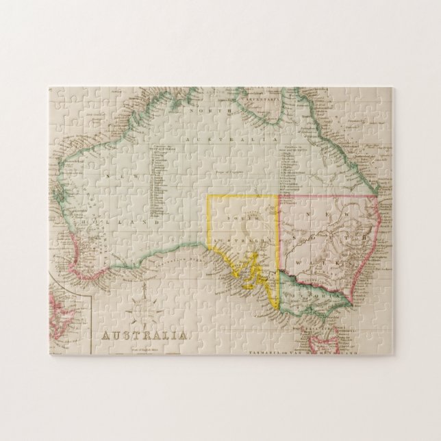 Karte von Australien u. von Neuseeland (Horizontal)