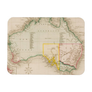 Karte von Australien u. von Neuseeland Magnet