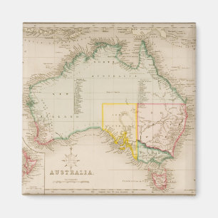 Karte von Australien u. von Neuseeland Magnet