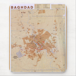 Karte von Bagdad, der Irak (2003) Mousepad