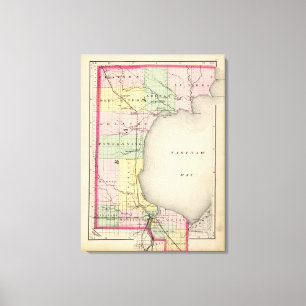 Karte von Bay County, Michigan Leinwanddruck
