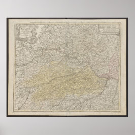 Karte von Bayern, Deutschland Poster, Historische Poster