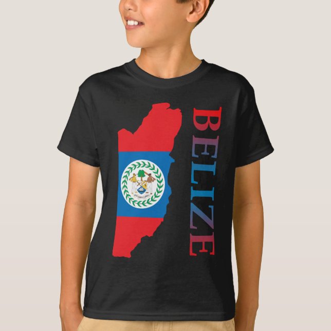 Karte von Belize T-Shirt (Vorderseite)