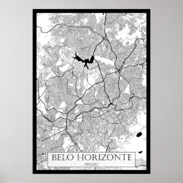 Karte von Belo Horizonte Brasilien Poster