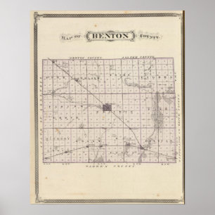 Karte von Benton County Poster