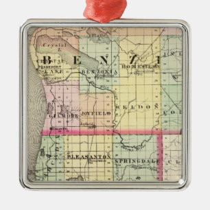 Karte von Benzie und Manistee Landkreisen, Silbernes Ornament