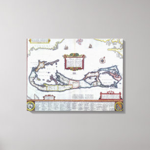 Karte von Bermuda Leinwanddruck