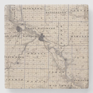 Karte von Black Hawk County, Staat von Iowa Steinuntersetzer
