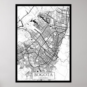 Karte von Bogotá Kolumbien Poster