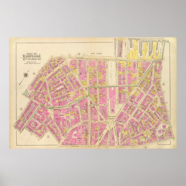 Karte von Boston 28 Poster (Vorne)