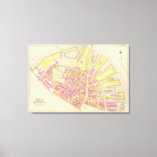 Karte von Boston 4 Leinwanddruck