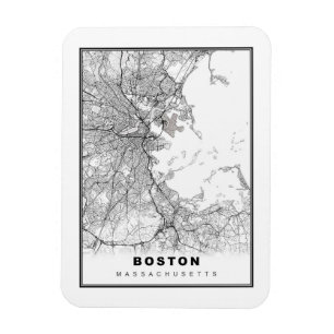 Karte von Boston Magnet