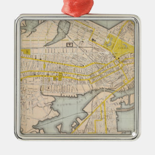 Karte von Boston Ornament Aus Metall