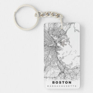 Karte von Boston Schlüsselanhänger