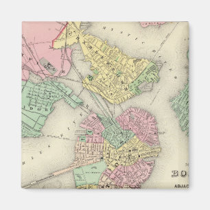 Karte von Boston und angrenzenden Städten Magnet