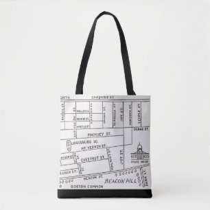 Karte von Bostons Beacon Hill  Tasche