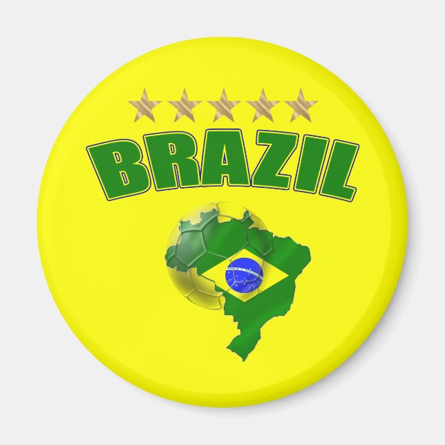Karte von Brasilien Fußball Ball Brasilien Brasili Magnet (Vorne)