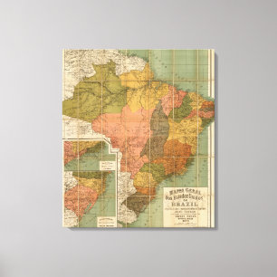 Karte von Brasilien Leinwanddruck