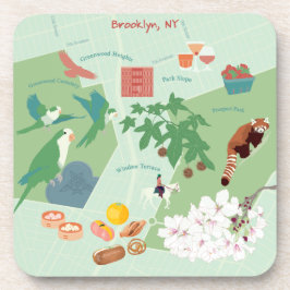 Karte von Brooklyn Getränkeuntersetzer