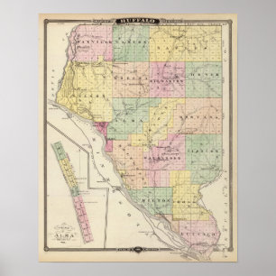 Karte von Buffalo Landkreis and Village of Alma Poster