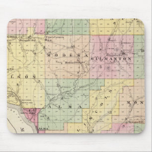 Karte von Buffalo Landkreis und Dorf Alma Mousepad
