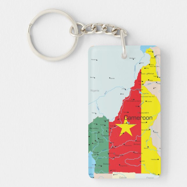 Karte von Cameroon-Schlüsselanhänger Schlüsselanhänger (Vorderseite)