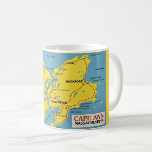 Karte von Cape Ann Massachusetts Kaffeetasse