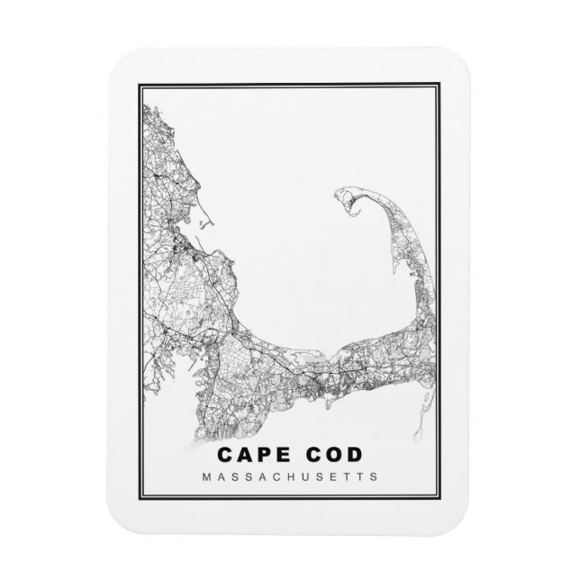 Karte von Cape Cod Magnet (Vertikal)