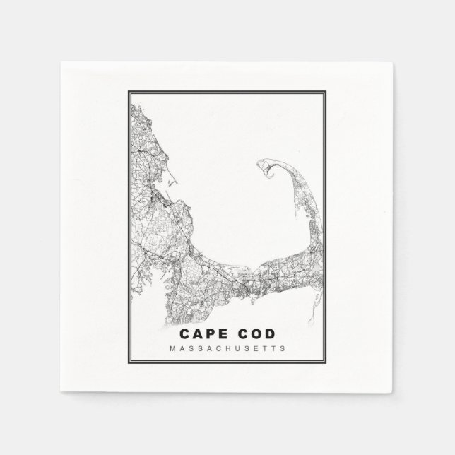 Karte von Cape Cod Serviette (Vorderseite)