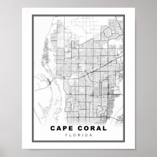 Karte von Cape Coral Poster