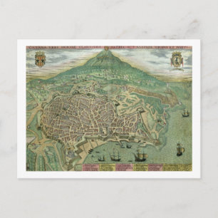 Karte von Catania, von "Civitates Orbis Terrarum" 