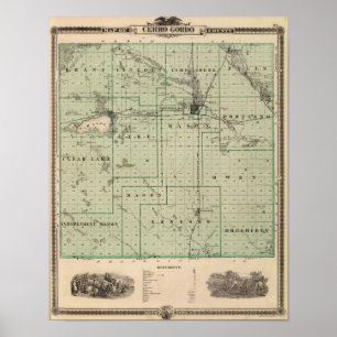 Karte von Cerro Gordo County, Staat von Iowa Poster