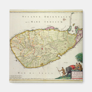 Karte von Ceylon entsprechend Nicolas Visscher Magnet