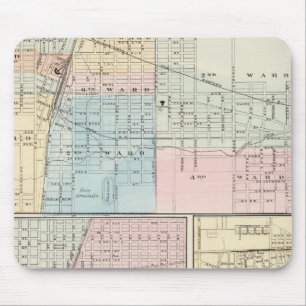 Karte von Champaign, Urbana, Mattoon und Charlesto Mousepad
