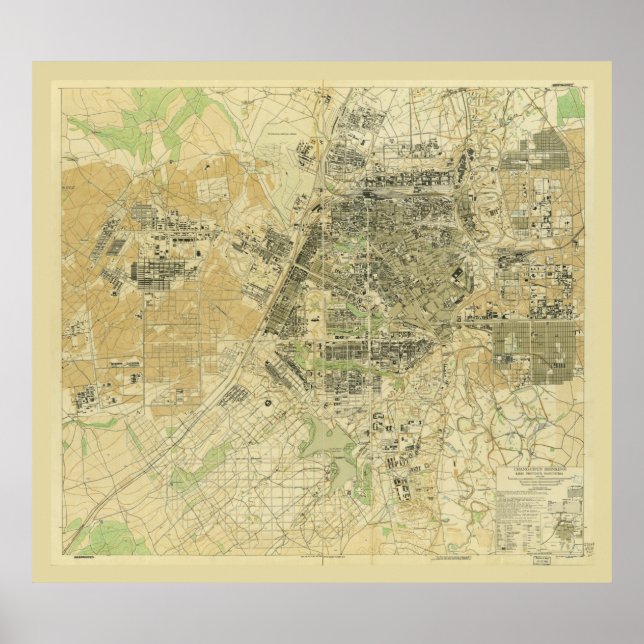Karte von Changchun, Provinz Jilin, China (1945) Poster (Vorne)